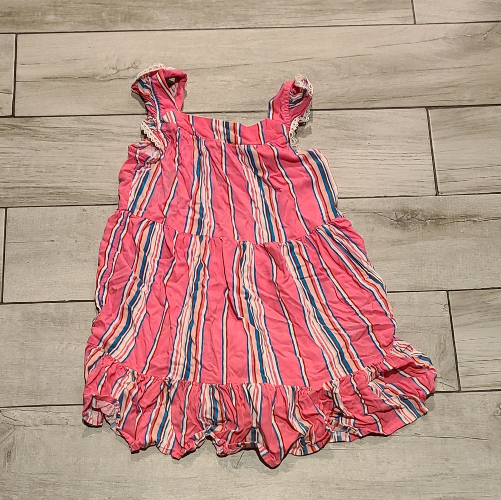 🍁Girls Pink Summer striped dress🍋